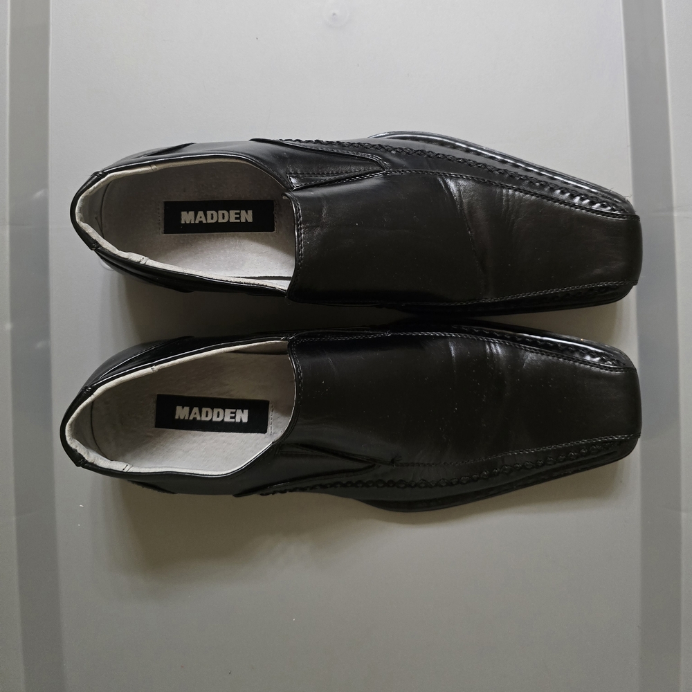 Steve Madden Black Leather Loafers Slip-Ons